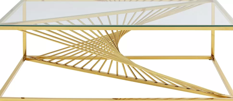 Stoliki Kawowe-KARE Design Stolik Kawowy Laser 120x60 Cm Złoty