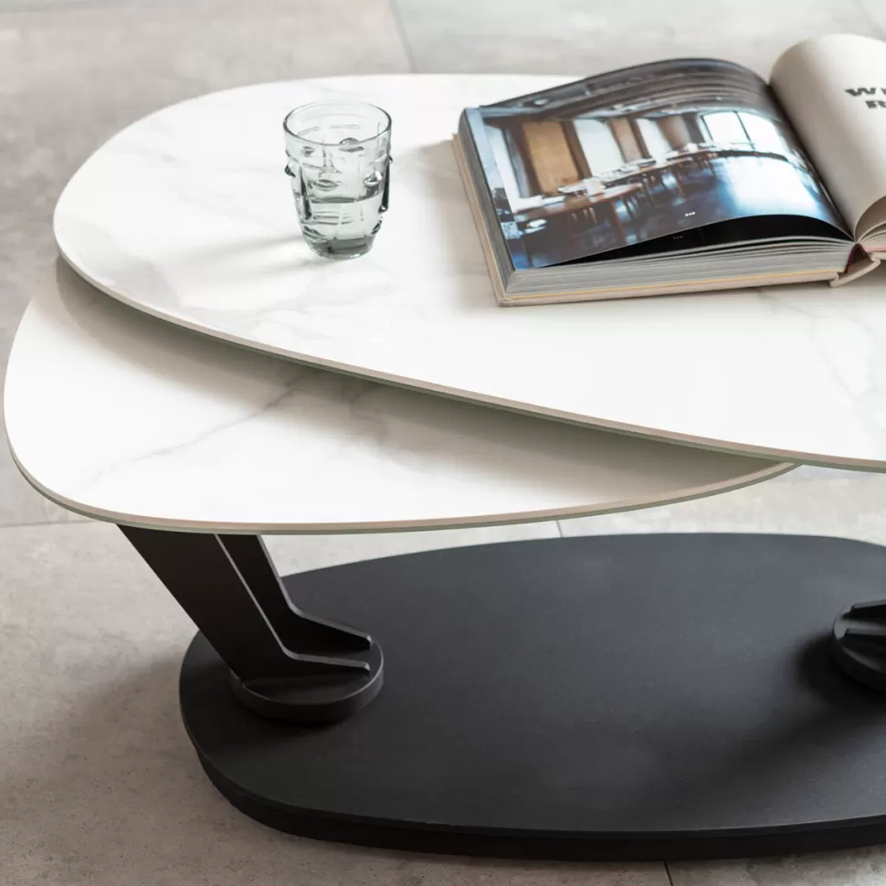 Stoliki Kawowe-KARE Design Stolik Kawowy Obrotowy Franklin 150x58 Cm Blaty Szklane