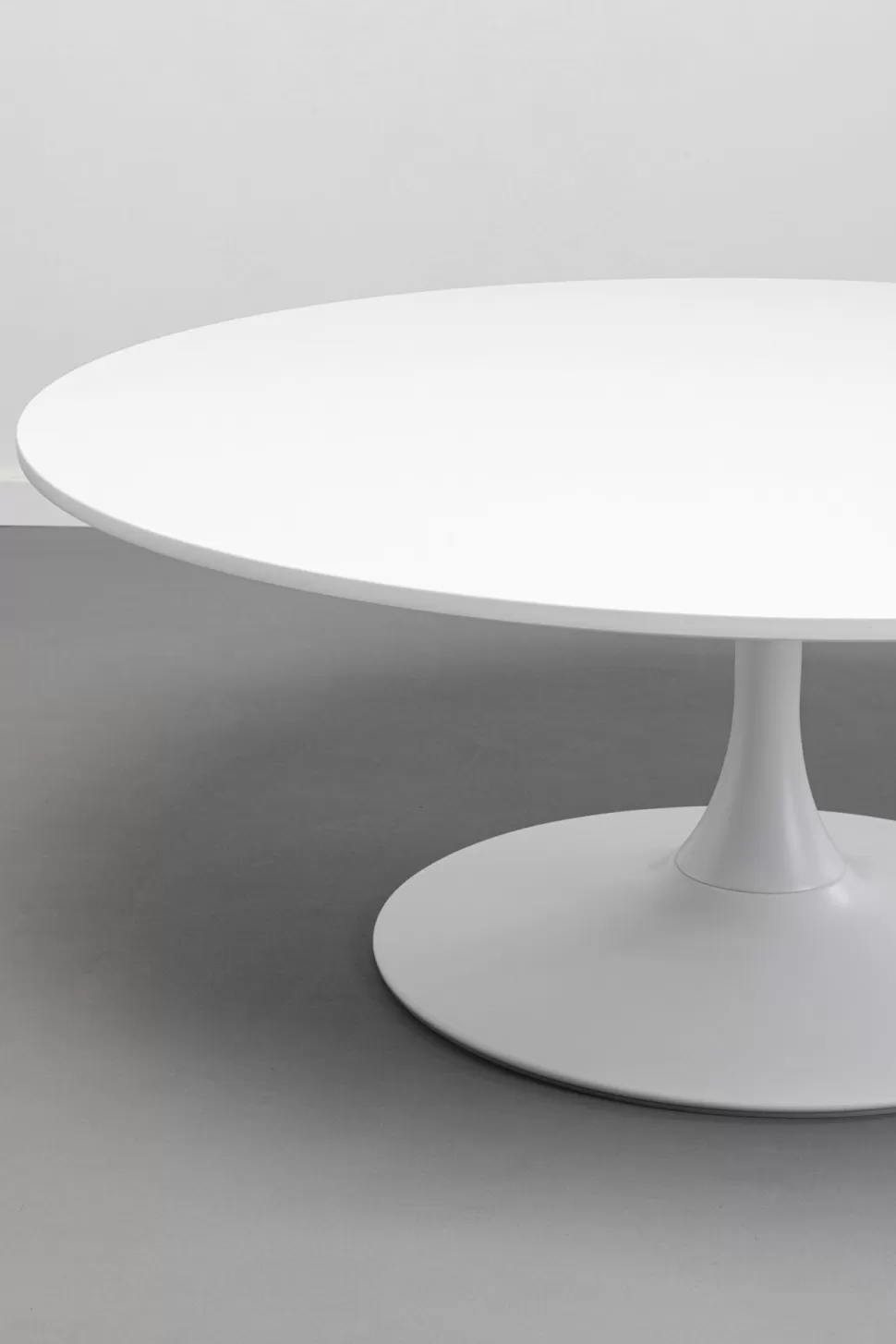 Stoliki Kawowe-KARE Design Stolik Kawowy Okrągły Biały MDF I Stal Ø110 Cm