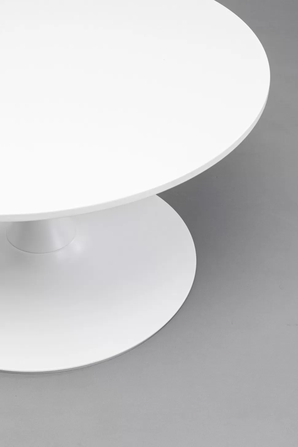 Stoliki Kawowe-KARE Design Stolik Kawowy Okrągły Biały MDF I Stal Ø80 Cm