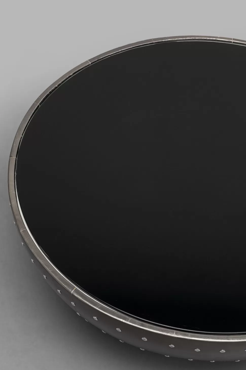 Stoliki Kawowe-KARE Design Stolik Kawowy Podstawa Grafitowa Włókno Szklane I Aluminium Ø83 Cm Blat Szklany