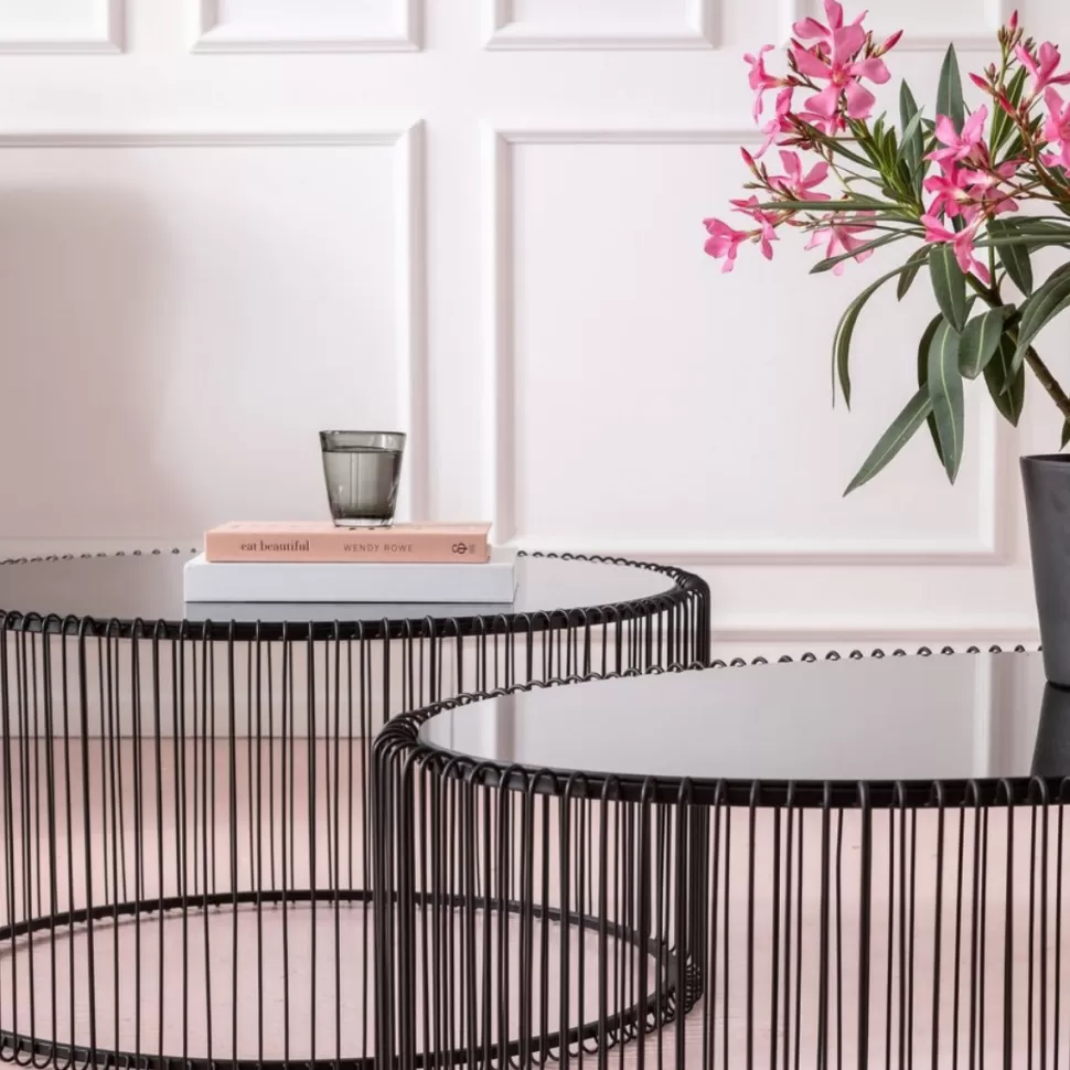 Stoliki Kawowe-KARE Design Stolik Kawowy Wire Uno 90x60 Cm Czarny