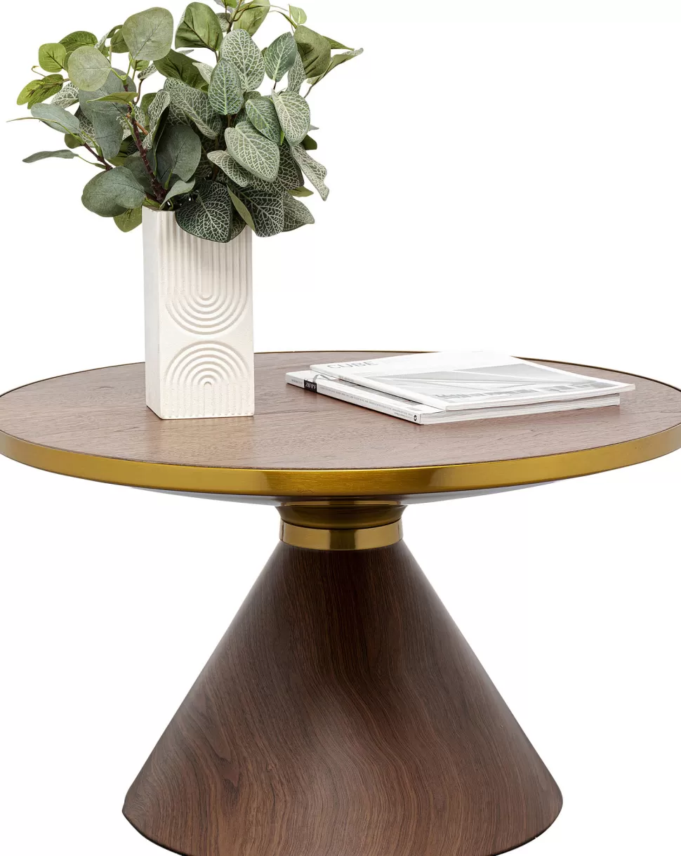Stoliki Kawowe-KARE Design Stolik Kawowy Z Fornirowanym Blatem Brązowy Ø70 Cm