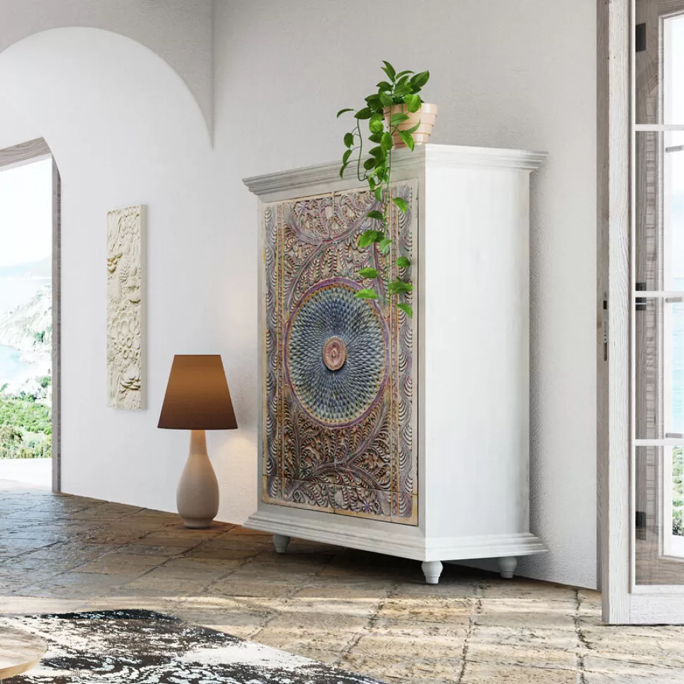 Szafy-KARE Design Szafa 2-drzwiowa Z Drewna Mango Front Kolorowy 120x180 Cm