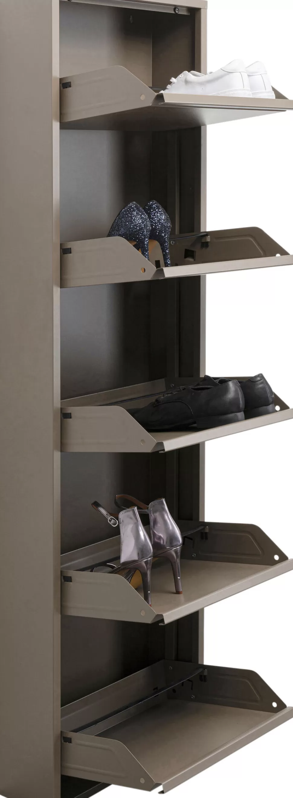Szafki Na Buty-KARE Design Szafka Na Buty Stalowa 5 Półek Kolor Taupe 50x170 Cm