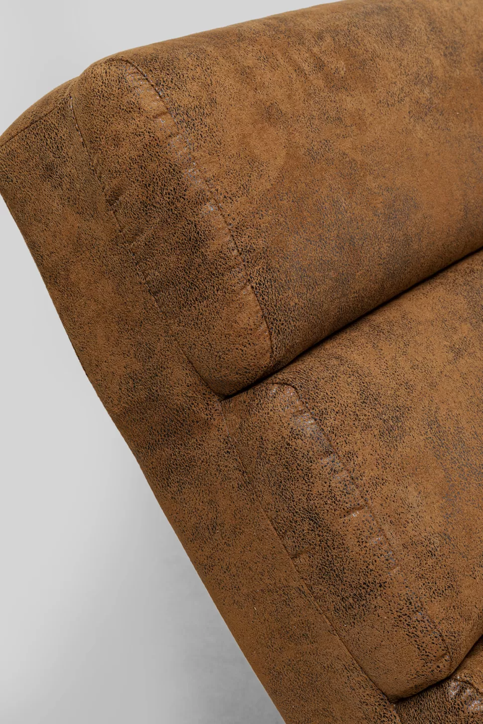 Szezlongi-KARE Design Szezlong Tapicerowany Brązowy Vintage Nogi Bukowe Czarne 190 Cm