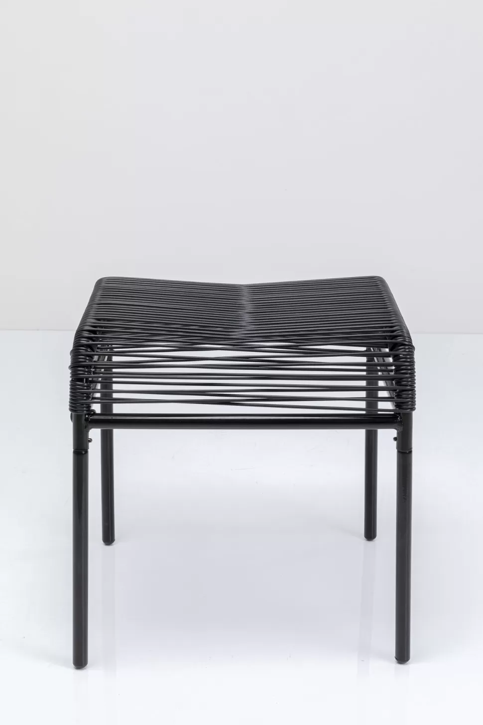 Taborety-KARE Design Taboret - Podnóżek Ogrodowy Acapulco 40x40 Cm Czarny