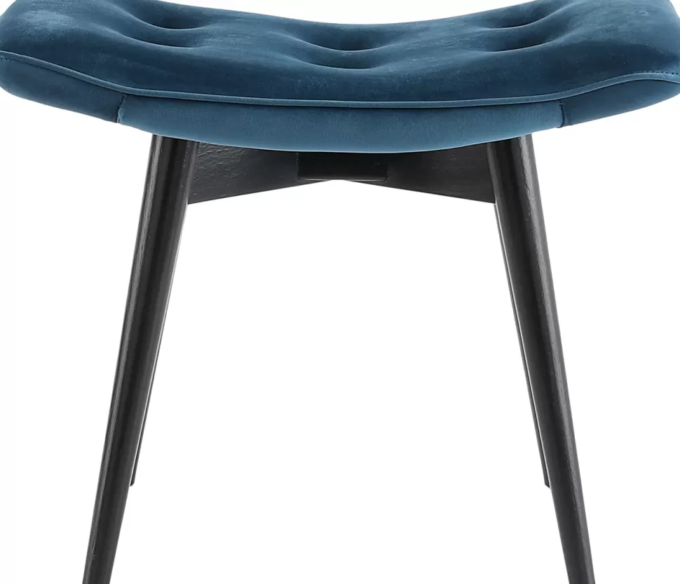 Taborety-KARE Design Taboret - Podnóżek Vicky 59x46 Cm Niebieskozielony - Nogi Czarne
