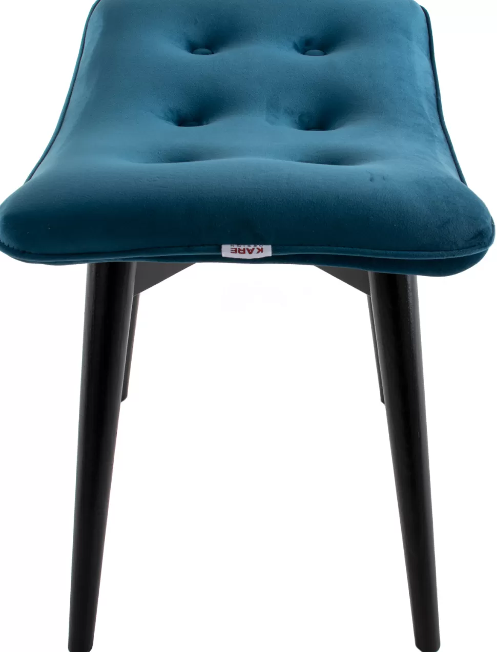 Taborety-KARE Design Taboret - Podnóżek Vicky 59x46 Cm Niebieskozielony - Nogi Czarne