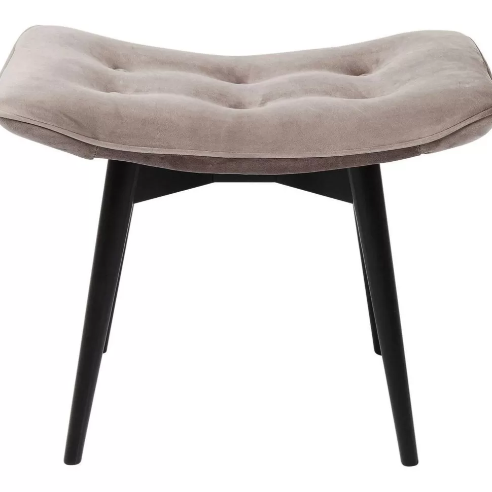Taborety-KARE Design Taboret Vicky Velvet 48x37 Cm Szary