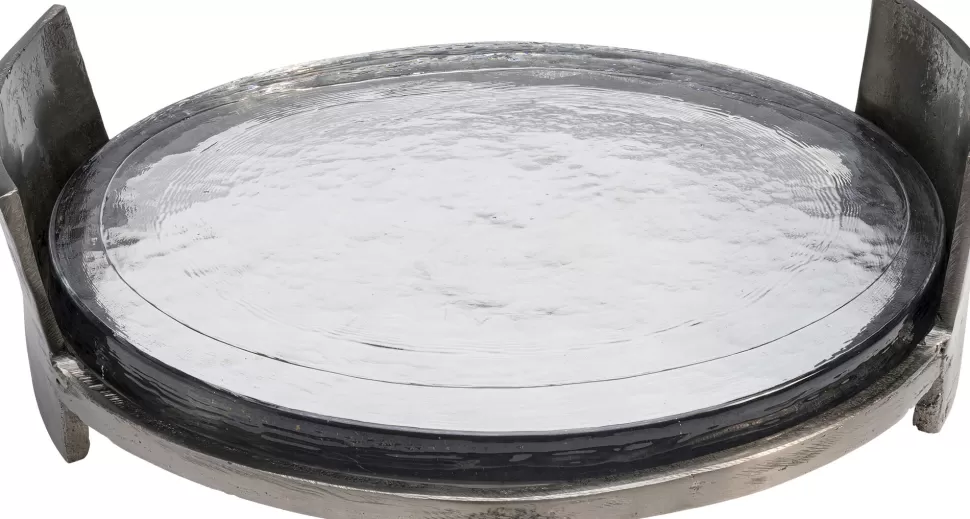 Zastawa Stołowa-KARE Design Taca Elio Ø39 Cm Aluminium I Szkło