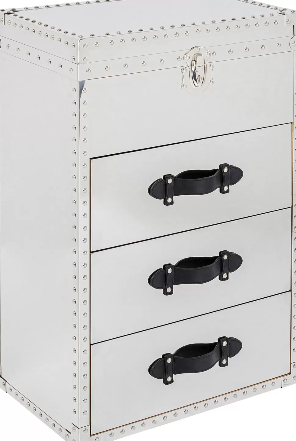 Konsole I Toaletki-KARE Design Toaletka Z Lustrem I Szufladami Glamour Stal Nierdzewna 65x100 Cm