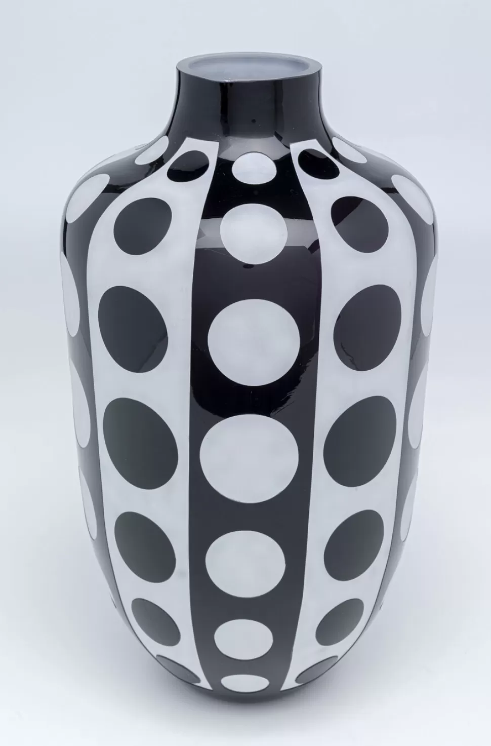 Wazony-KARE Design Wazon Brillar Ø25x45 Cm Czarno-biały