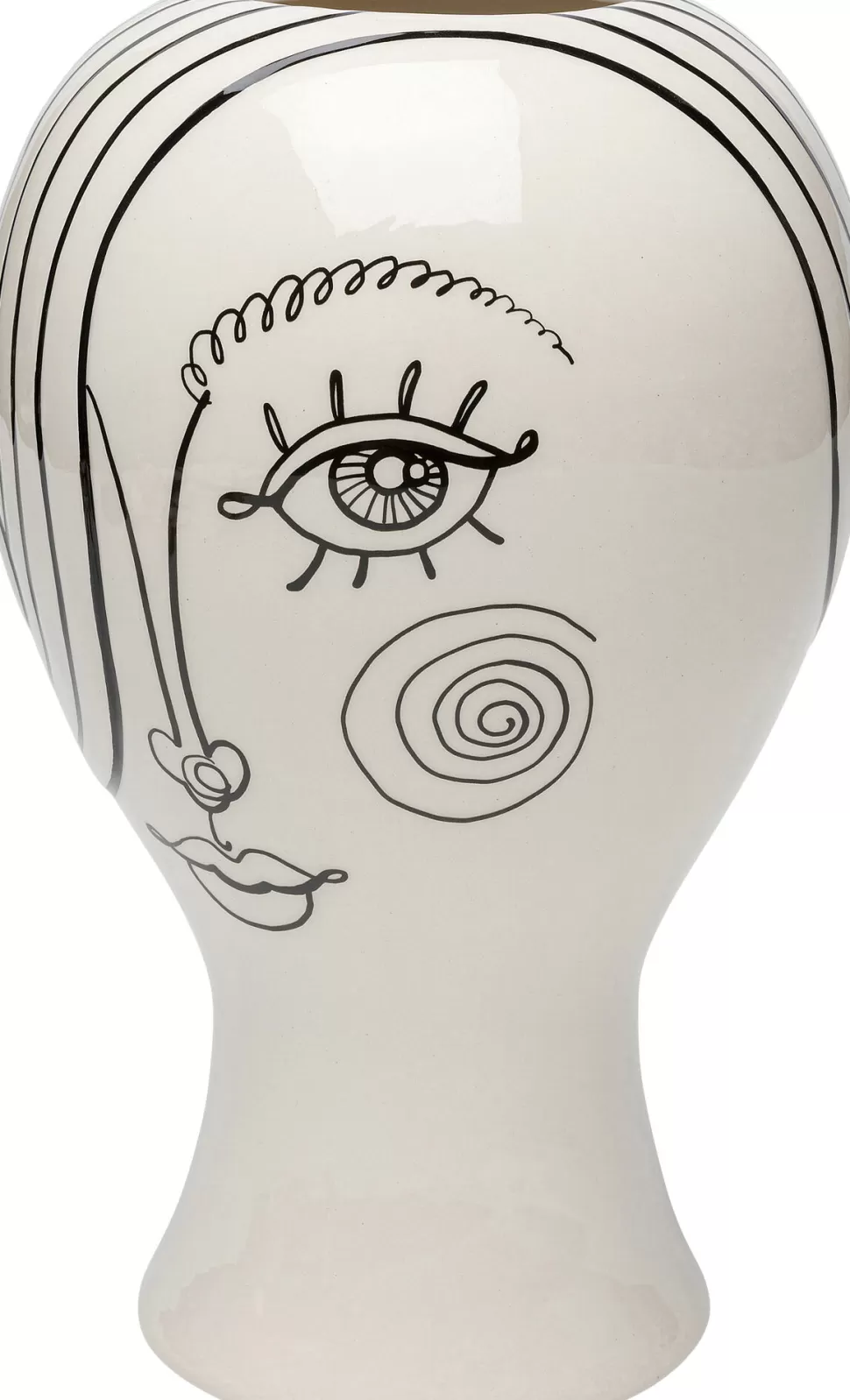 Wazony-KARE Design Wazon Ceramiczny Biały Motyw Kobiety Ø19x30 Cm