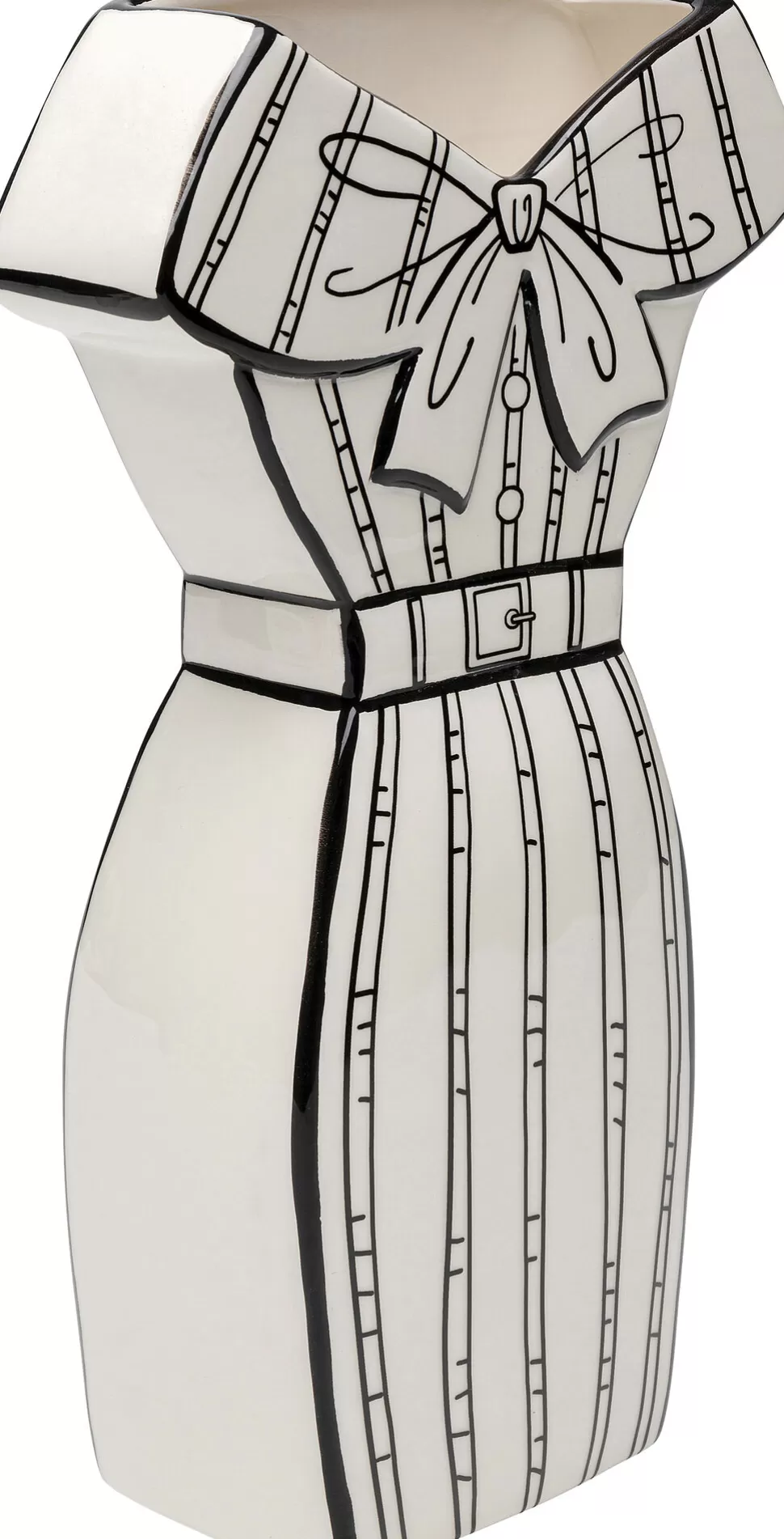 Wazony-KARE Design Wazon Ceramiczny Biały Sukienka 18x31 Cm