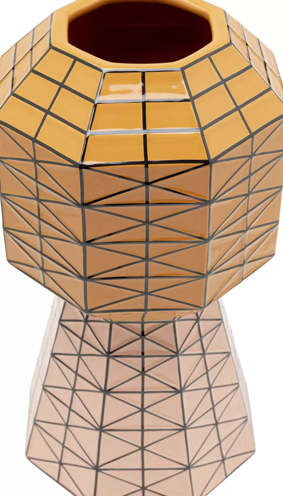 Wazony-KARE Design Wazon Ceramiczny Nowoczesny Pomarańczowo-różowy 15x28 Cm