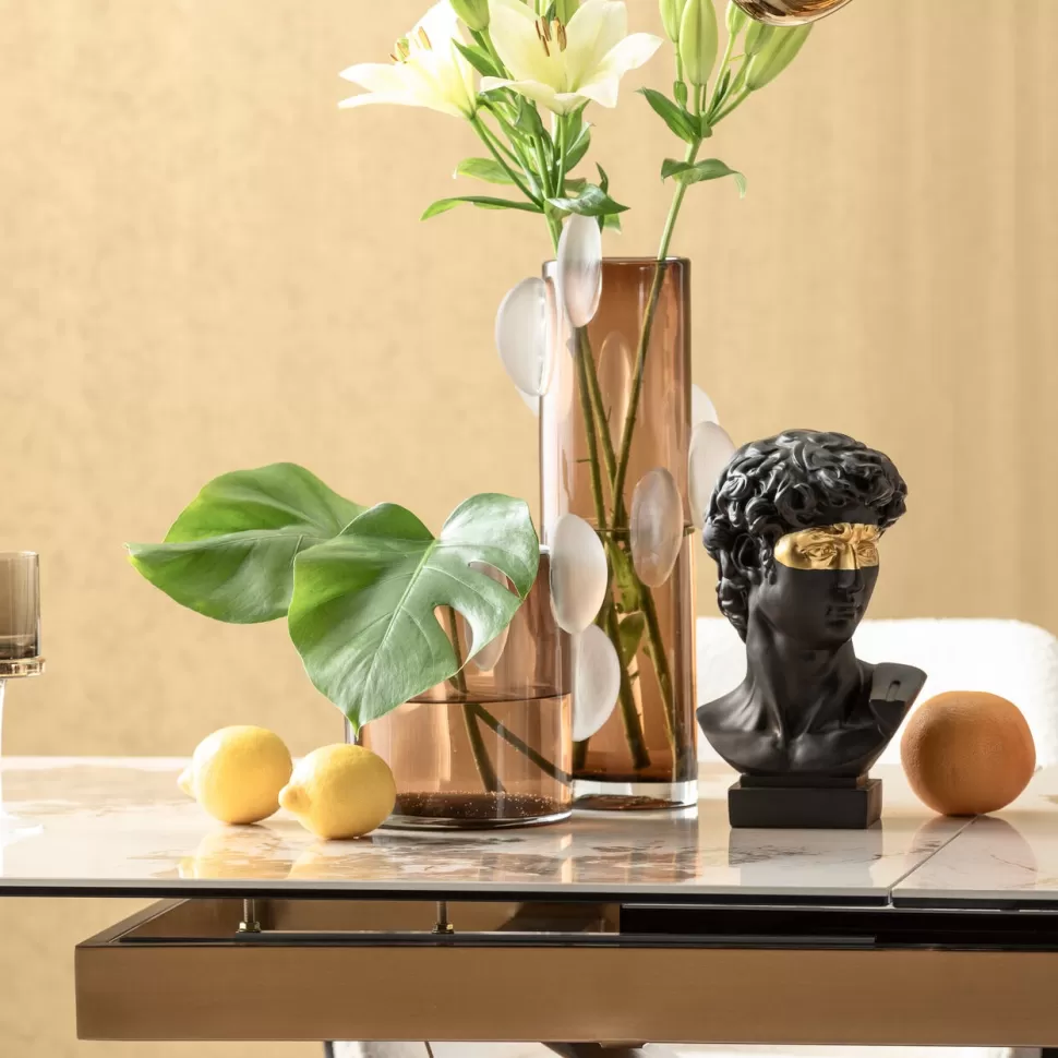 Wazony-KARE Design Wazon Nowoczesny Do Salonu Szklany Brązowy 46 Cm