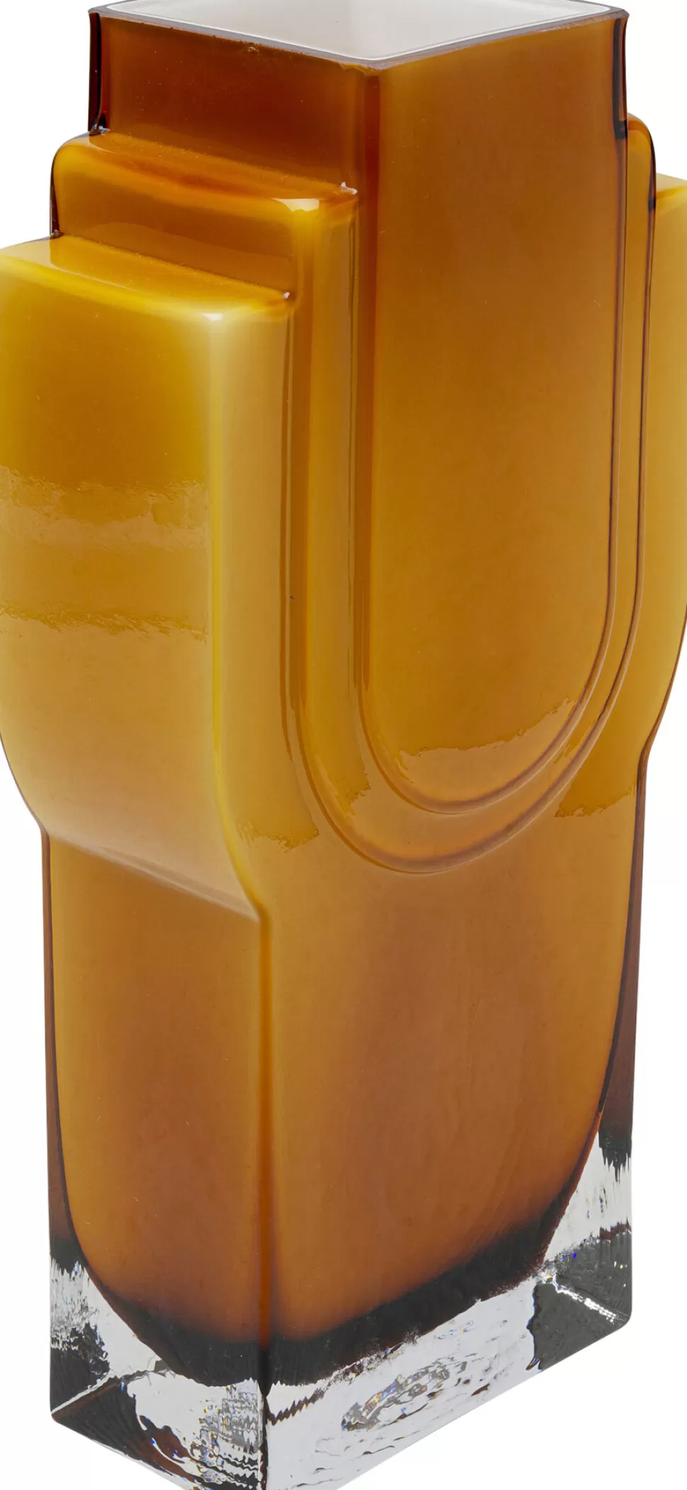 Wazony-KARE Design Wazon Nowoczesny Szkło Kolor Brązowy 16x34 Cm