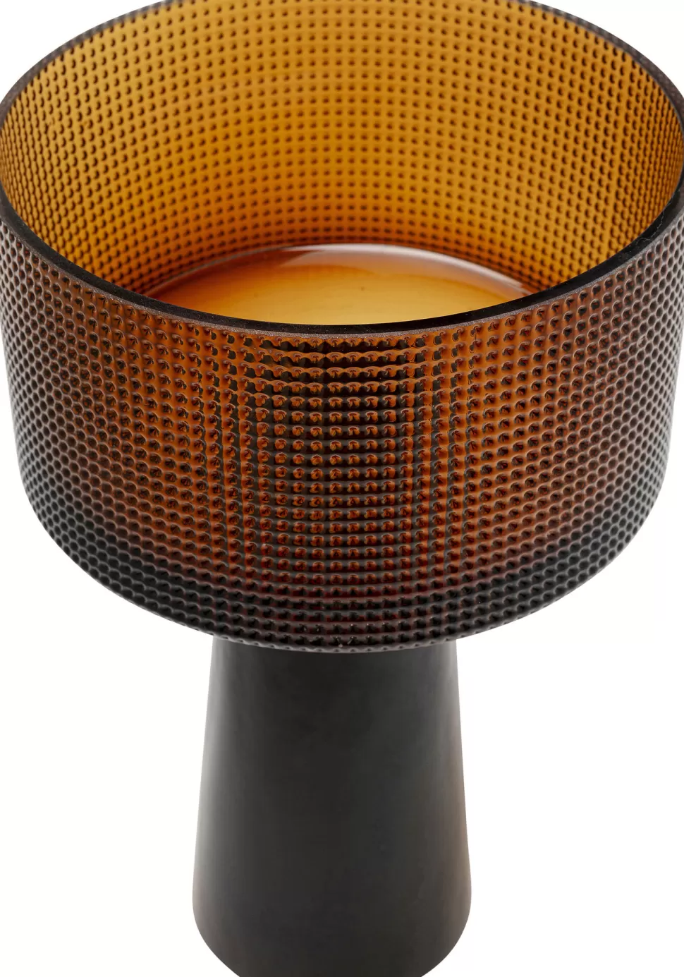 Wazony-KARE Design Wazon Okrągły Szklany Czarno-brązowy 30 Cm