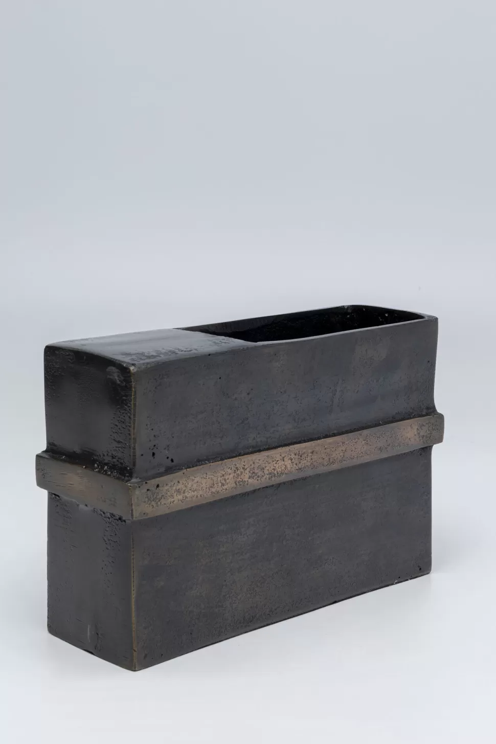 Wazony-KARE Design Wazon Paro 25x16 Cm Aluminium Ciemnobrązowy