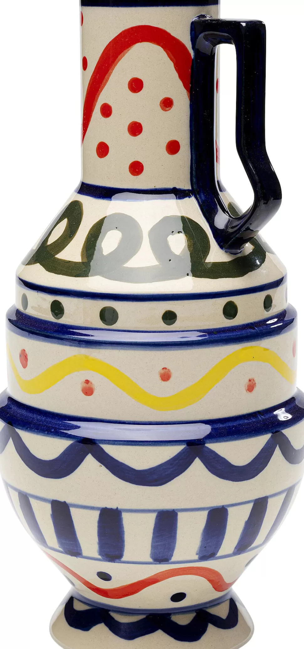 Wazony-KARE Design Wazon Z Ceramiki Boho Kolorowe Wzory Ø13x25 Cm