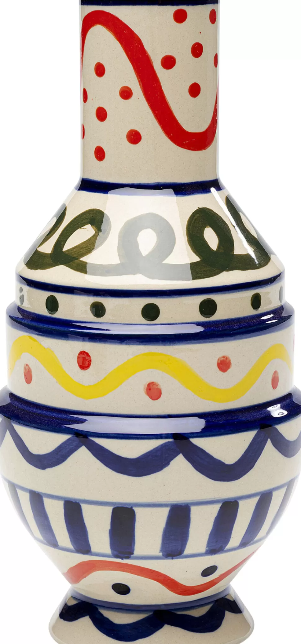 Wazony-KARE Design Wazon Z Ceramiki Boho Kolorowe Wzory Ø13x25 Cm