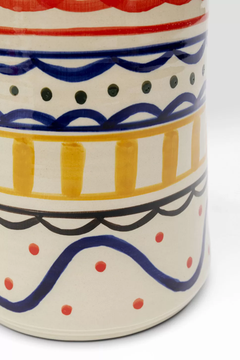 Wazony-KARE Design Wazon Z Ceramiki Boho Kolorowe Wzory Ø16x40 Cm