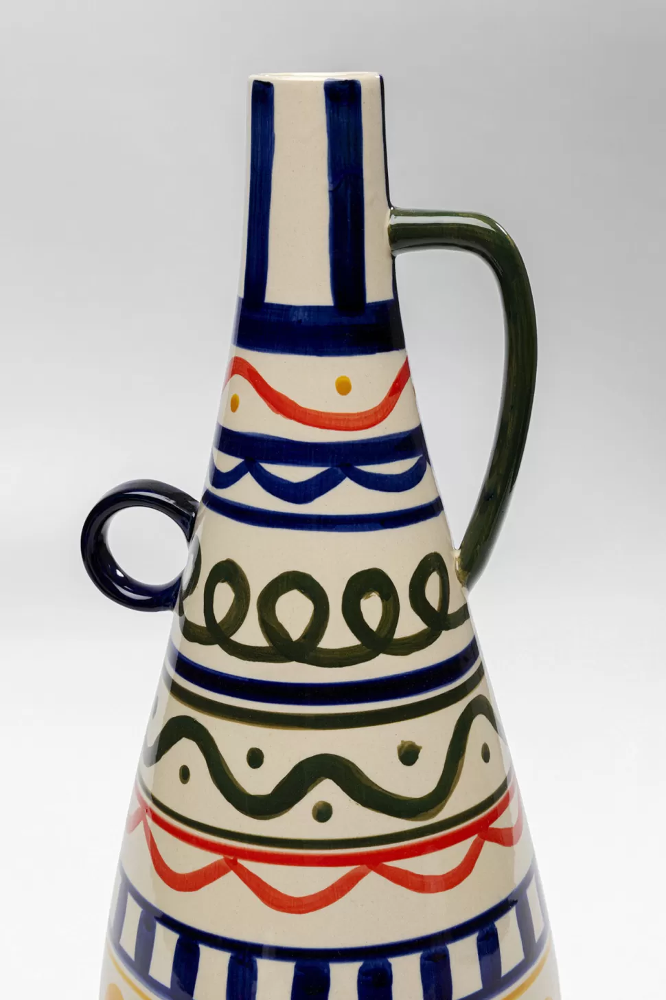 Wazony-KARE Design Wazon Z Ceramiki Boho Kolorowe Wzory Ø17x48 Cm