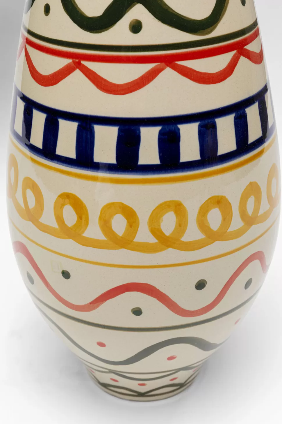 Wazony-KARE Design Wazon Z Ceramiki Boho Kolorowe Wzory Ø17x48 Cm