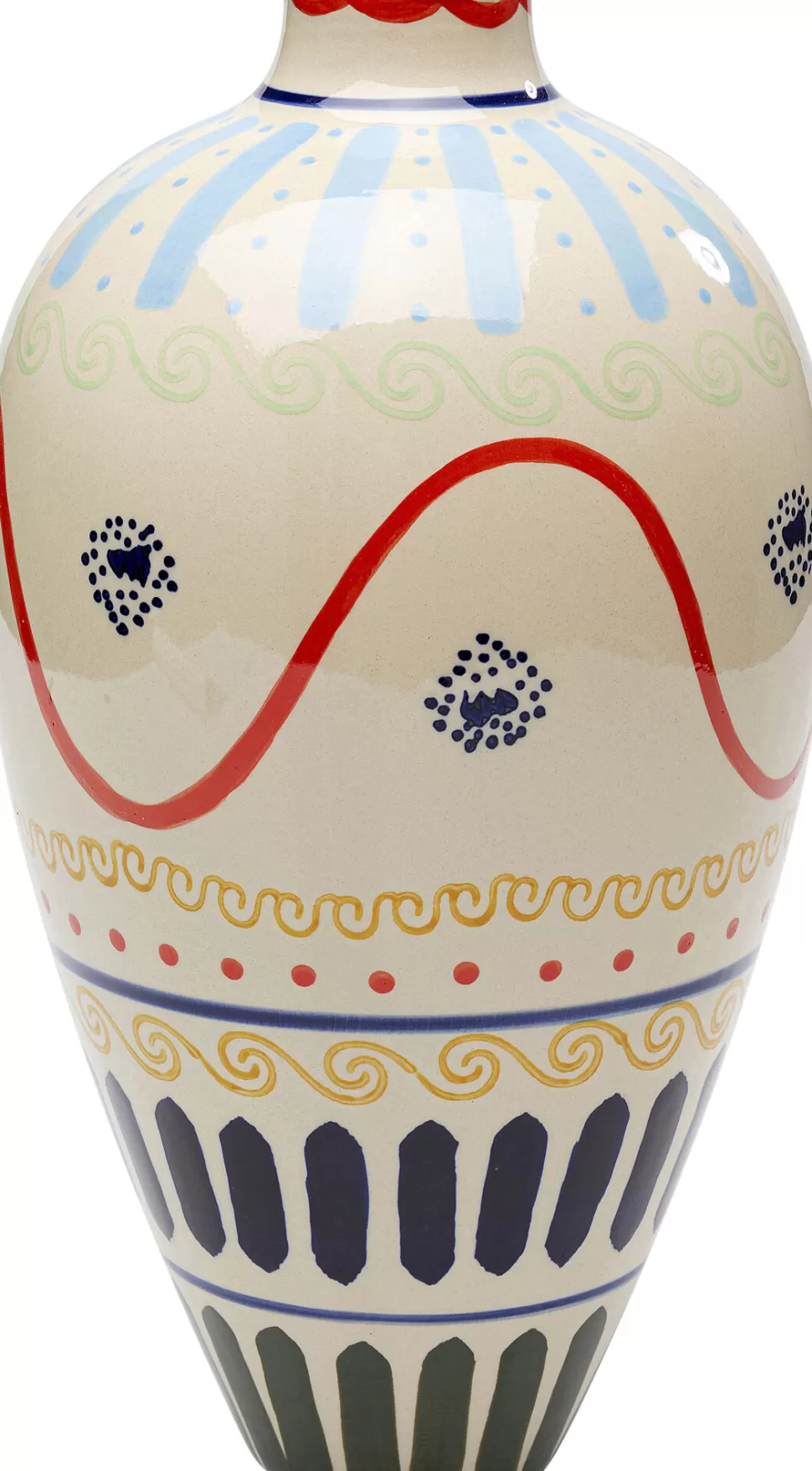 Wazony-KARE Design Wazon Z Ceramiki Boho Kolorowe Wzory Ø20x37 Cm