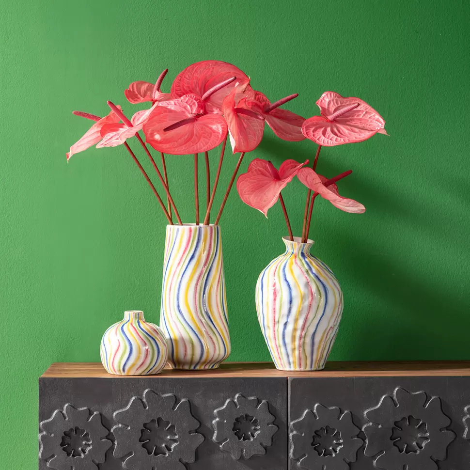 Wazony-KARE Design Wazon Z Kamionki Kolorowe Wzory Ręczne Wykonanie 20x30 Cm