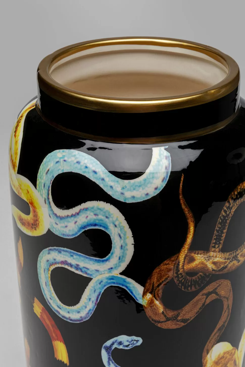 Wazony-KARE Design Wazon Z Porcelany Motyw Węży Ø19x40 Cm