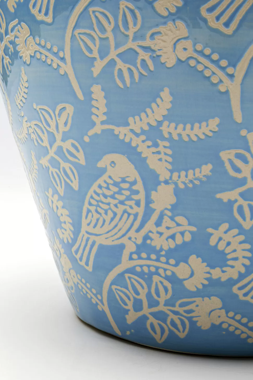Wazony-KARE Design Wazon Z Porcelany Niebieski Ręcznie Malowany Ø30x33 Cm
