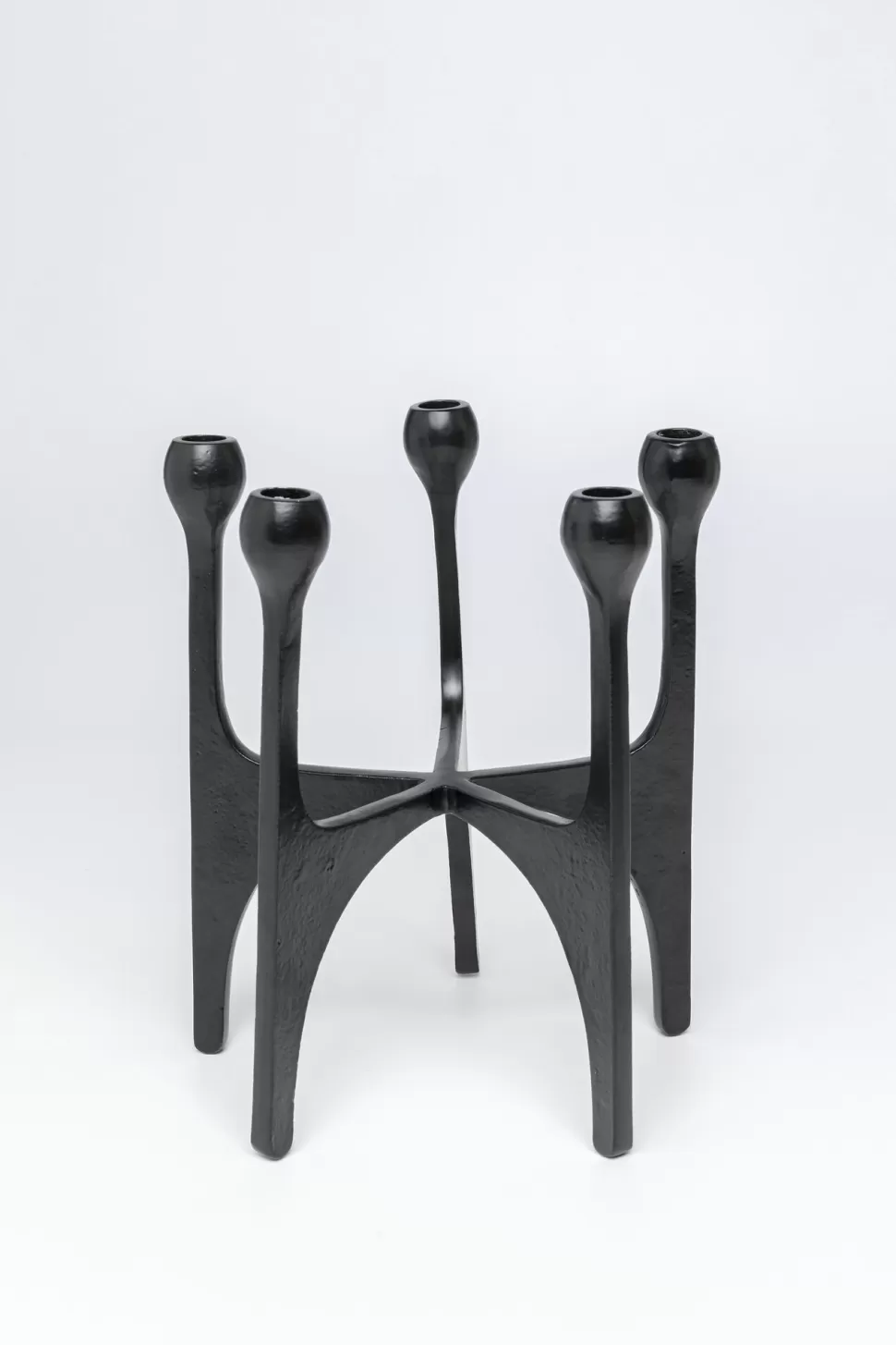 Świeczniki-KARE Design Świecznik Na 5 świec Loft Czarny Aluminium 26x31 Cm