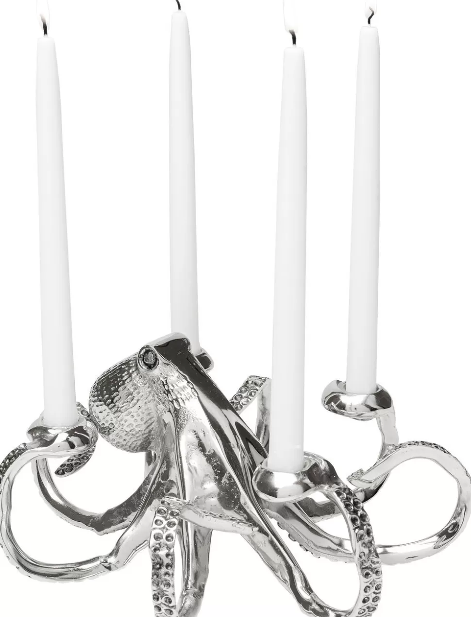 Świeczniki-KARE Design Świecznik Octopus 30x15 Cm Srebrny