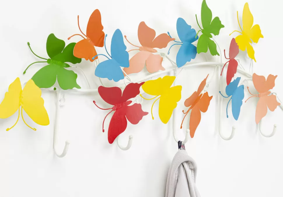 Wieszaki Ścienne-KARE Design Wieszak ścienny Colorful Butterflies 79x31 Cm Kolorowy