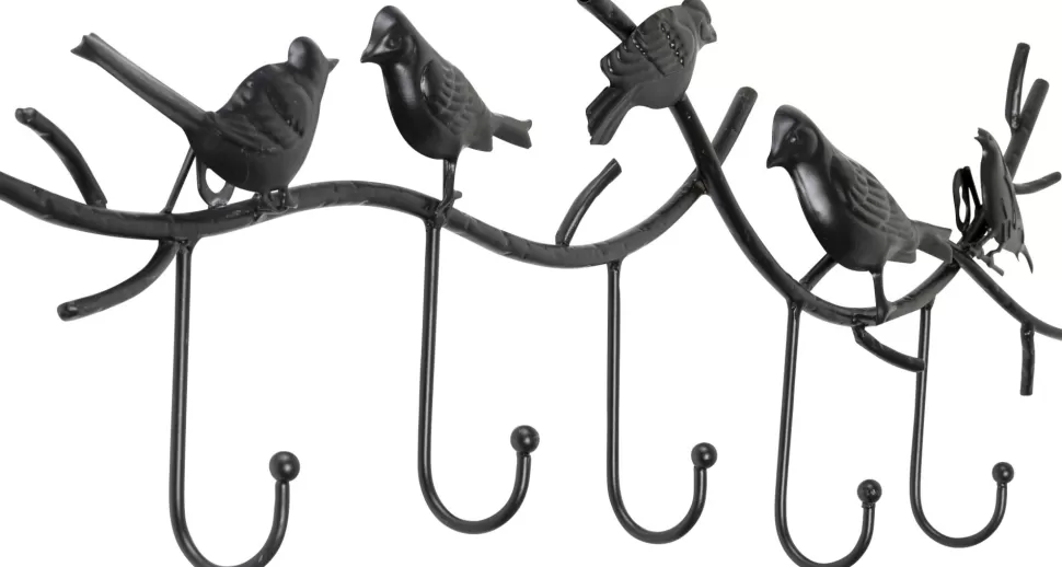 Wieszaki Ścienne-KARE Design Wieszak ścienny Czarny Stalowy Ptaki 71 Cm