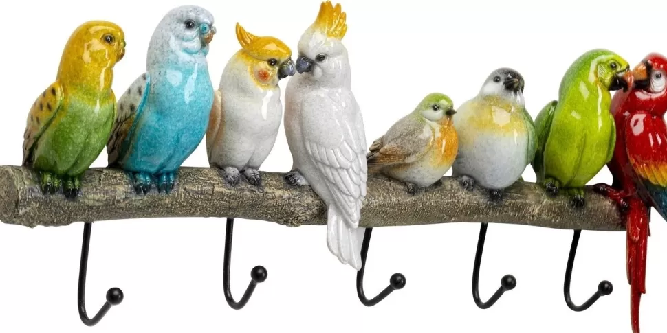 Wieszaki Ścienne-KARE Design Wieszak ścienny Exotic Birds 54x24 Cm Kolorowy