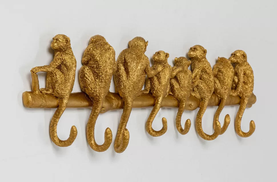 Wieszaki Ścienne-KARE Design Wieszak ścienny Monkey Hook 70x22 Cm Złoty