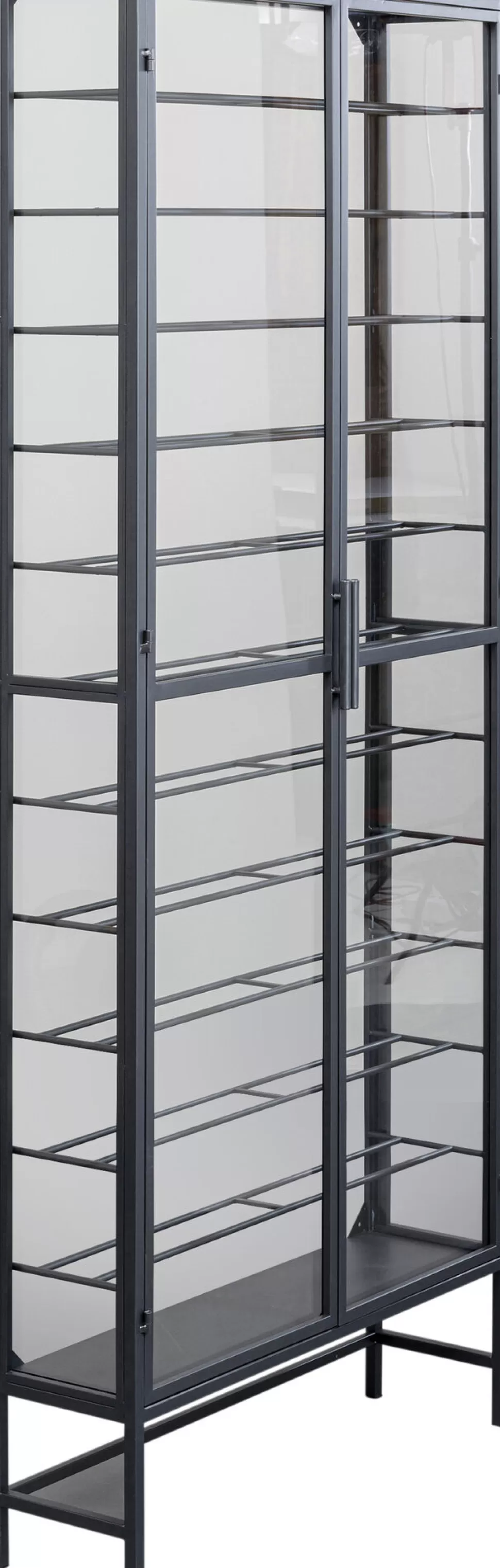 Witryny-KARE Design Witryna Na Wina Loft 2-drzwiowa Stal I Szkło 75x180 Cm
