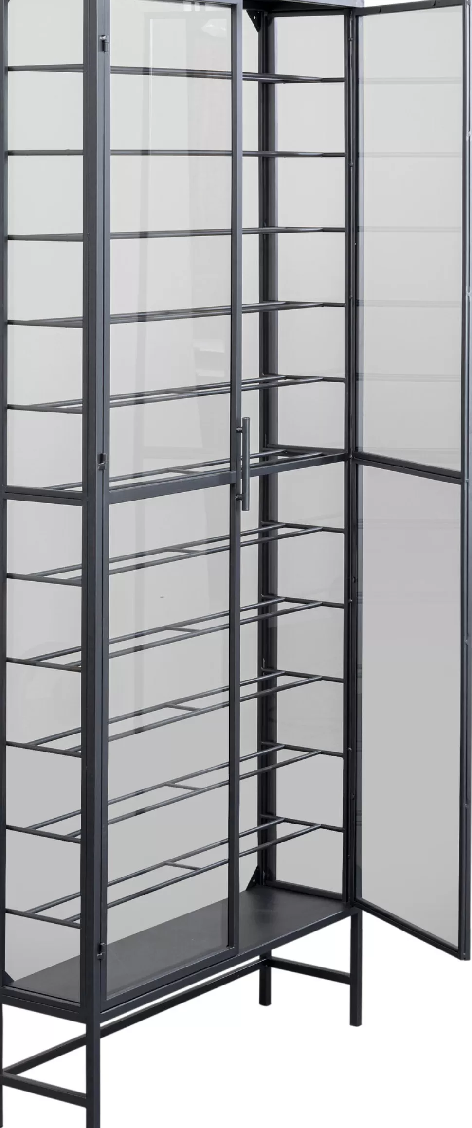 Witryny-KARE Design Witryna Na Wina Loft 2-drzwiowa Stal I Szkło 75x180 Cm