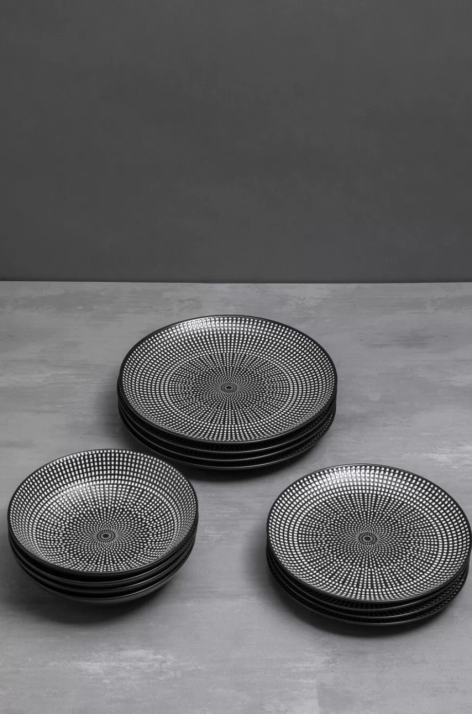 Zastawa Stołowa | Talerze-KARE Design Zastawa Stołowa Tokyo 12 El. Czarno-biała