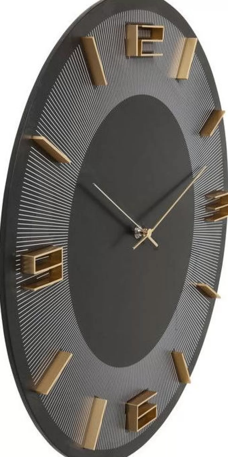 Zegary-KARE Design Zegar ścienny Leonardo Ø49 Cm Czarno-złoty