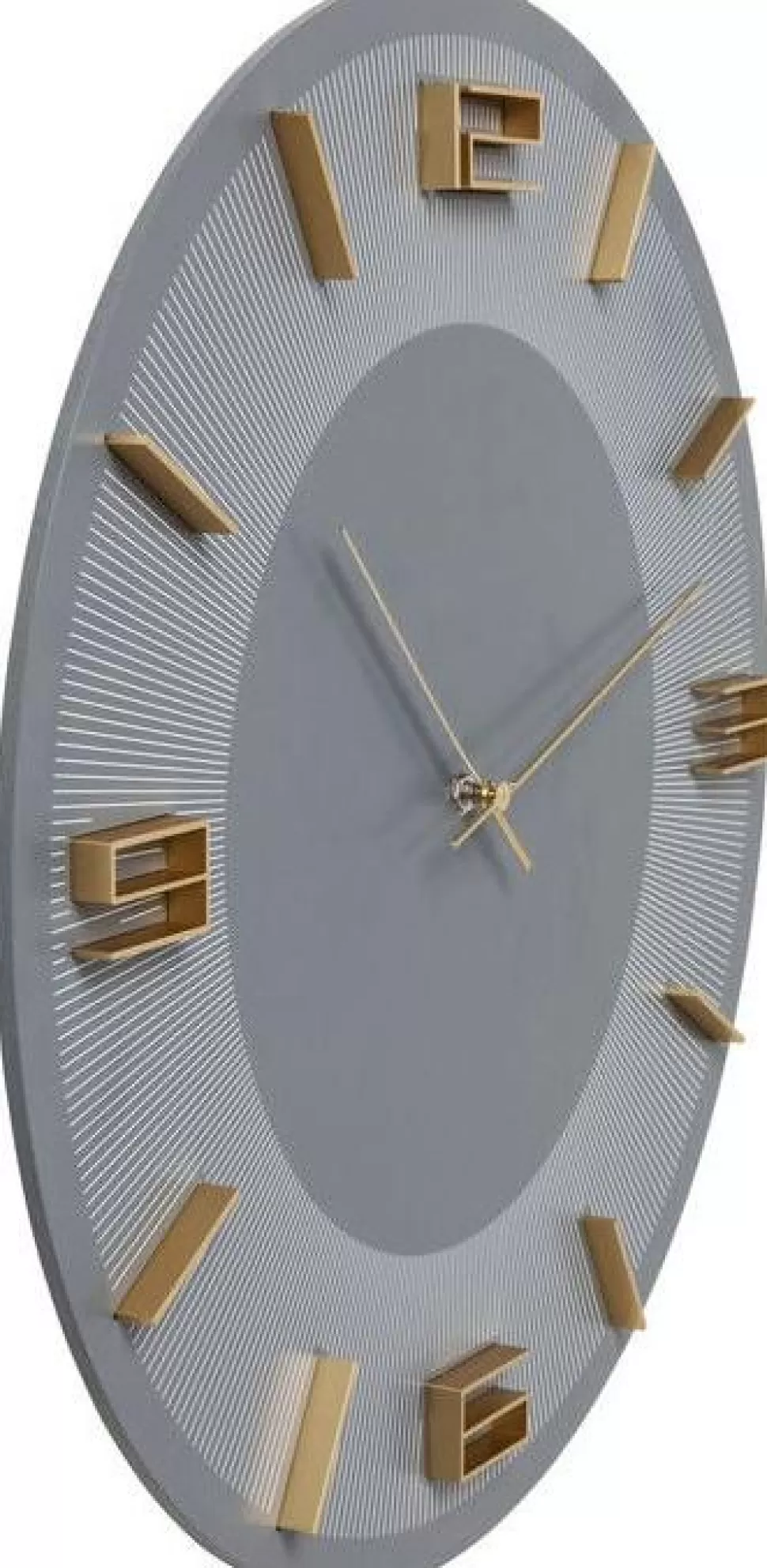 Zegary-KARE Design Zegar ścienny Leonardo Ø49 Cm Szaro-złoty