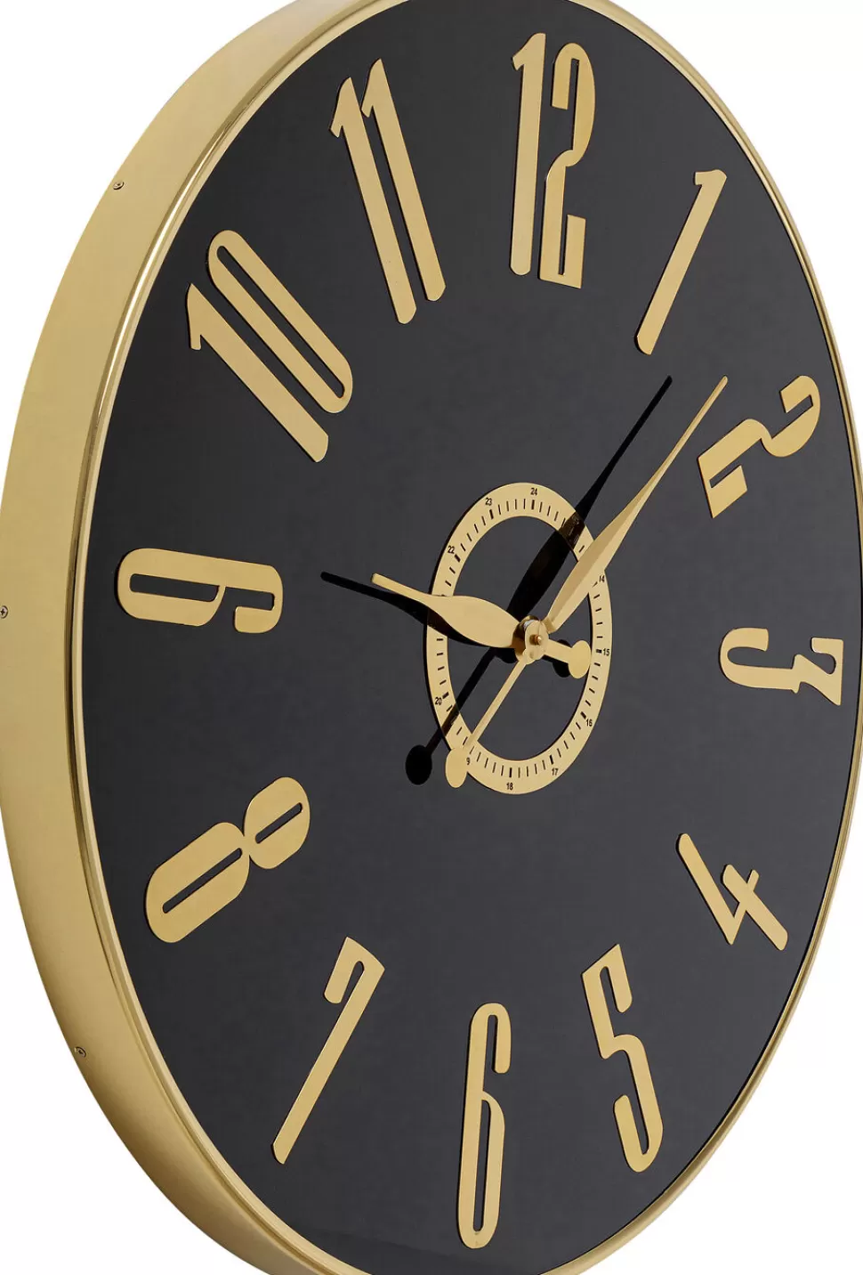 Zegary-KARE Design Zegar ścienny Nowoczesny Czarno-złoty Ø76 Cm