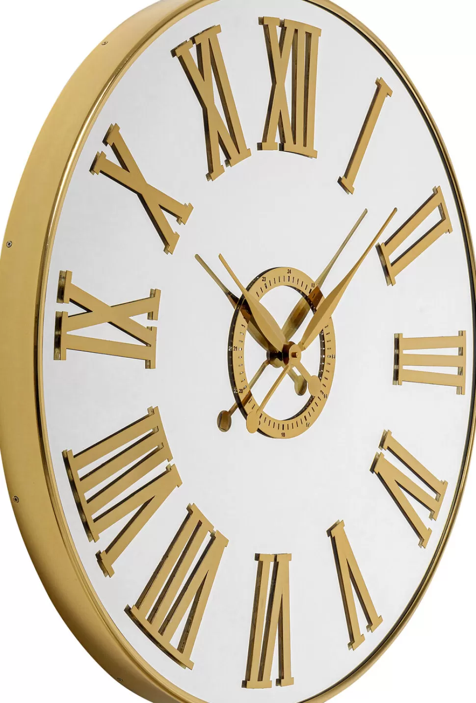 Zegary-KARE Design Zegar ścienny Nowoczesny Złoty Tarcza Lustrzana Ø76 Cm