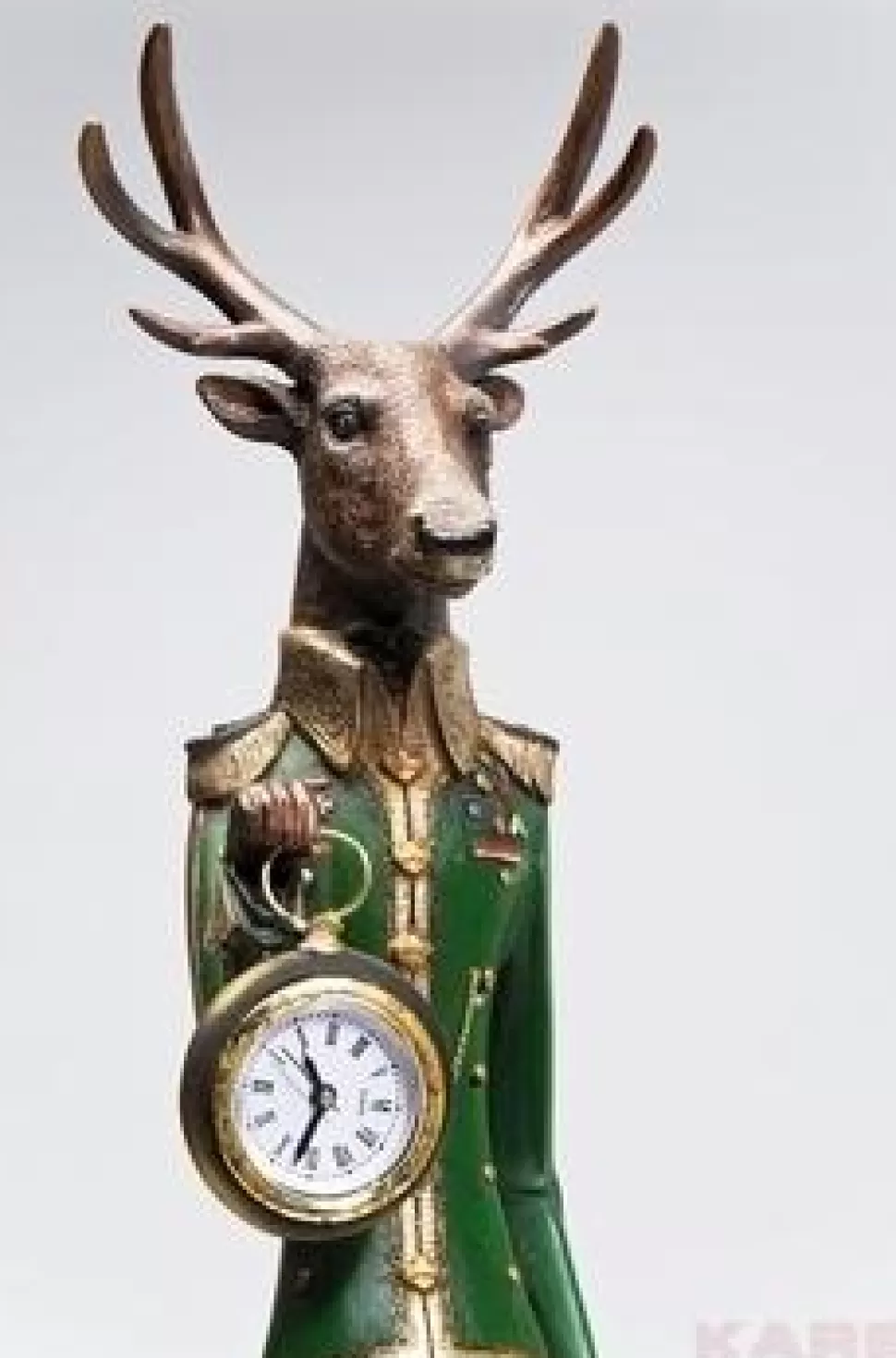 Zegary-KARE Design Zegar Stołowy Gentleman Deer 14x72 Cm Kolorowy