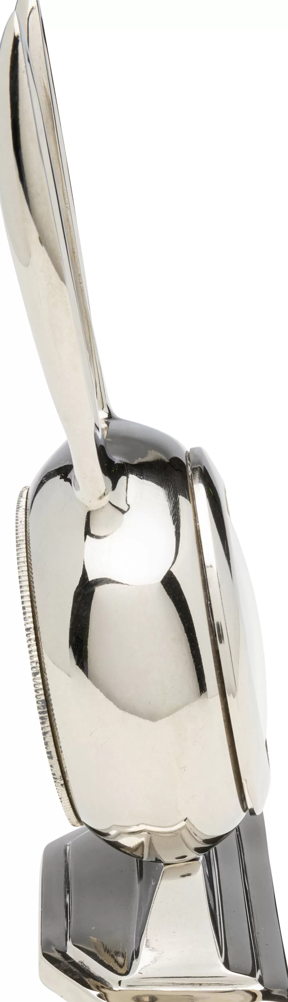 Zegary-KARE Design Zegar Stołowy Srebrny Z Aluminium Królik 10x21 Cm