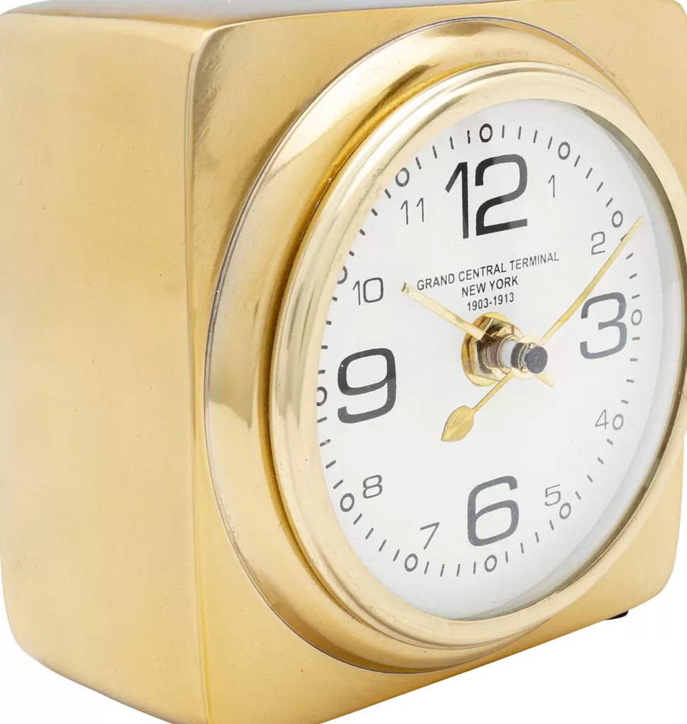 Zegary-KARE Design Zegar Stołowy Time Out 13x13 Cm Złoty