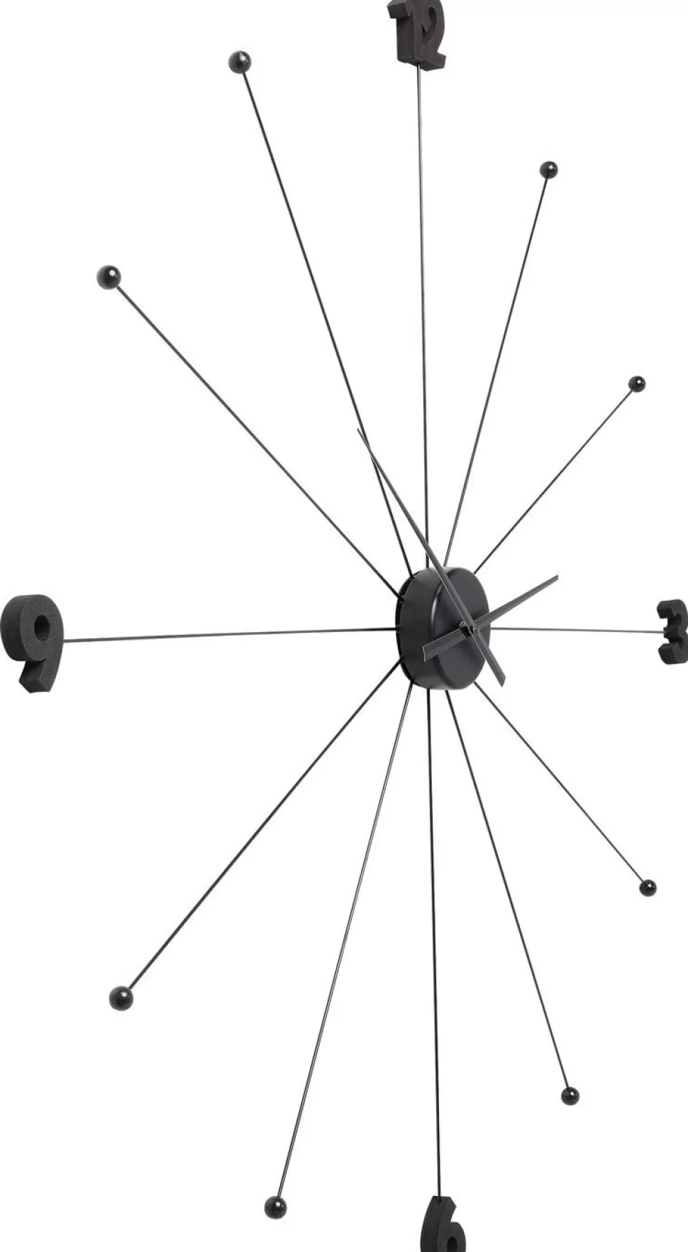Zegary-KARE Design Zegar Wiszący Like Umbrella Ø100 Cm Czarny